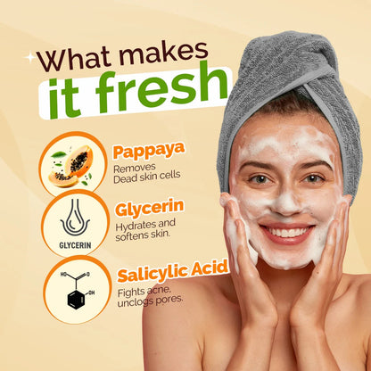 Woman applying Youthface Papaya Face Wash